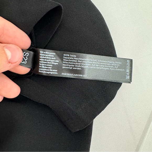 NWT EILEEN FISHER Black Silk Georgette Crepe Taper Ankle Pants Size XXS $258 - Picture 9 of 16